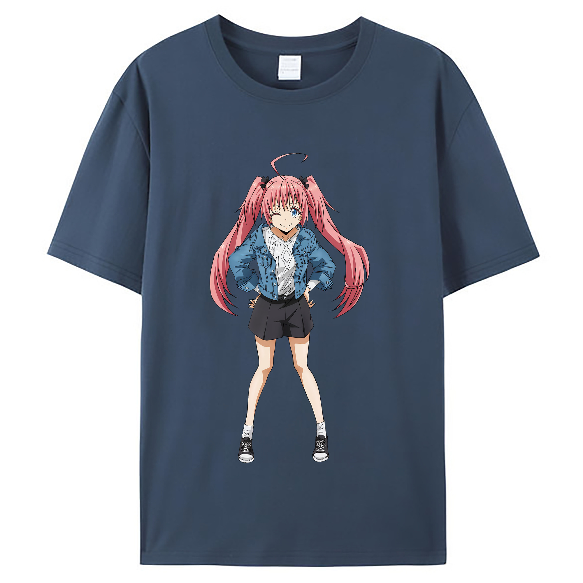 （画像用） 転スラ Regarding Reincarnated to Slime レディースカジュアルプリントTシャツ（綿100％）