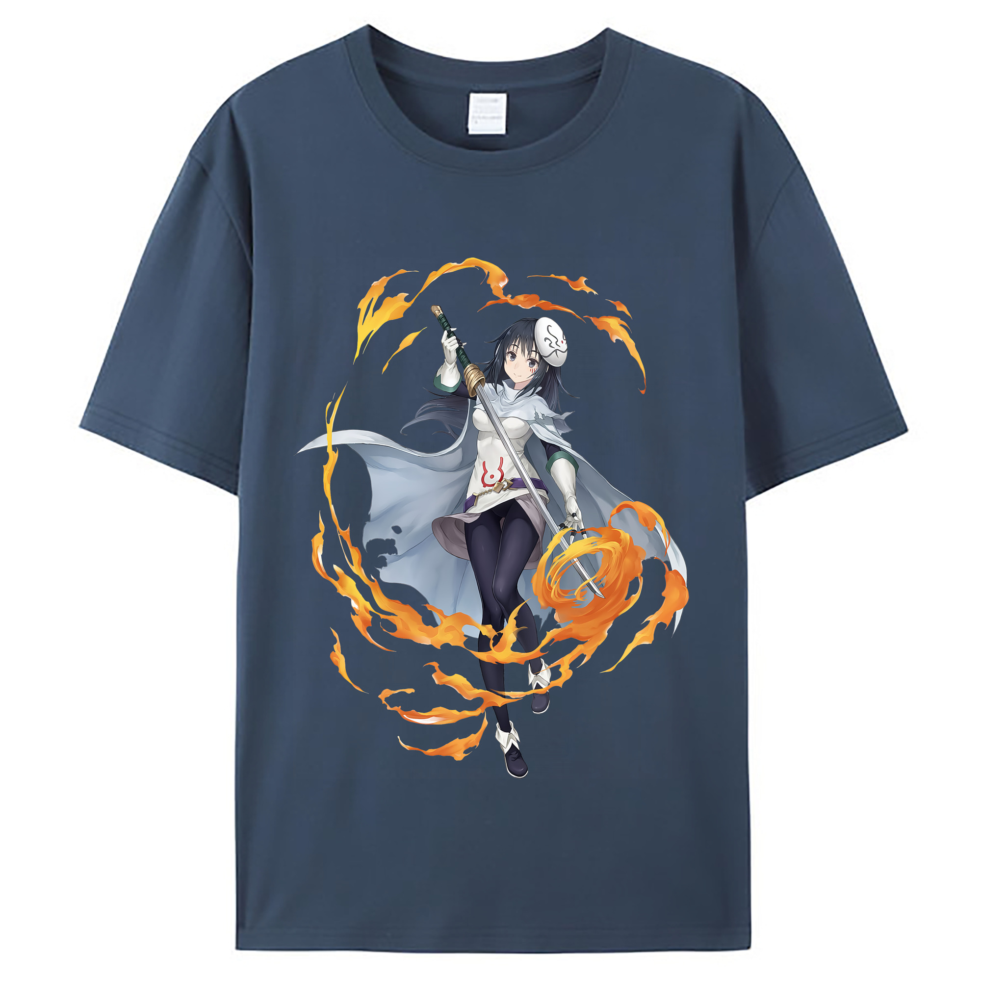 （画像用） 転スラ Regarding Reincarnated to Slime レディースカジュアルプリントTシャツ（綿100％）