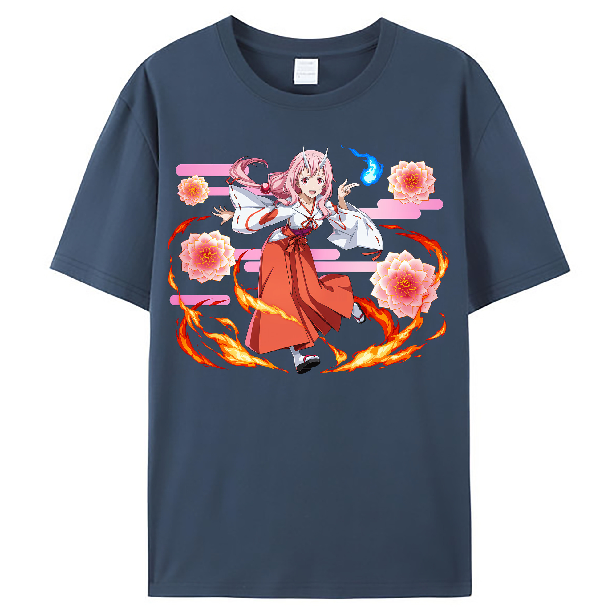 （画像用） 転スラ Regarding Reincarnated to Slime レディースカジュアルプリントTシャツ（綿100％）