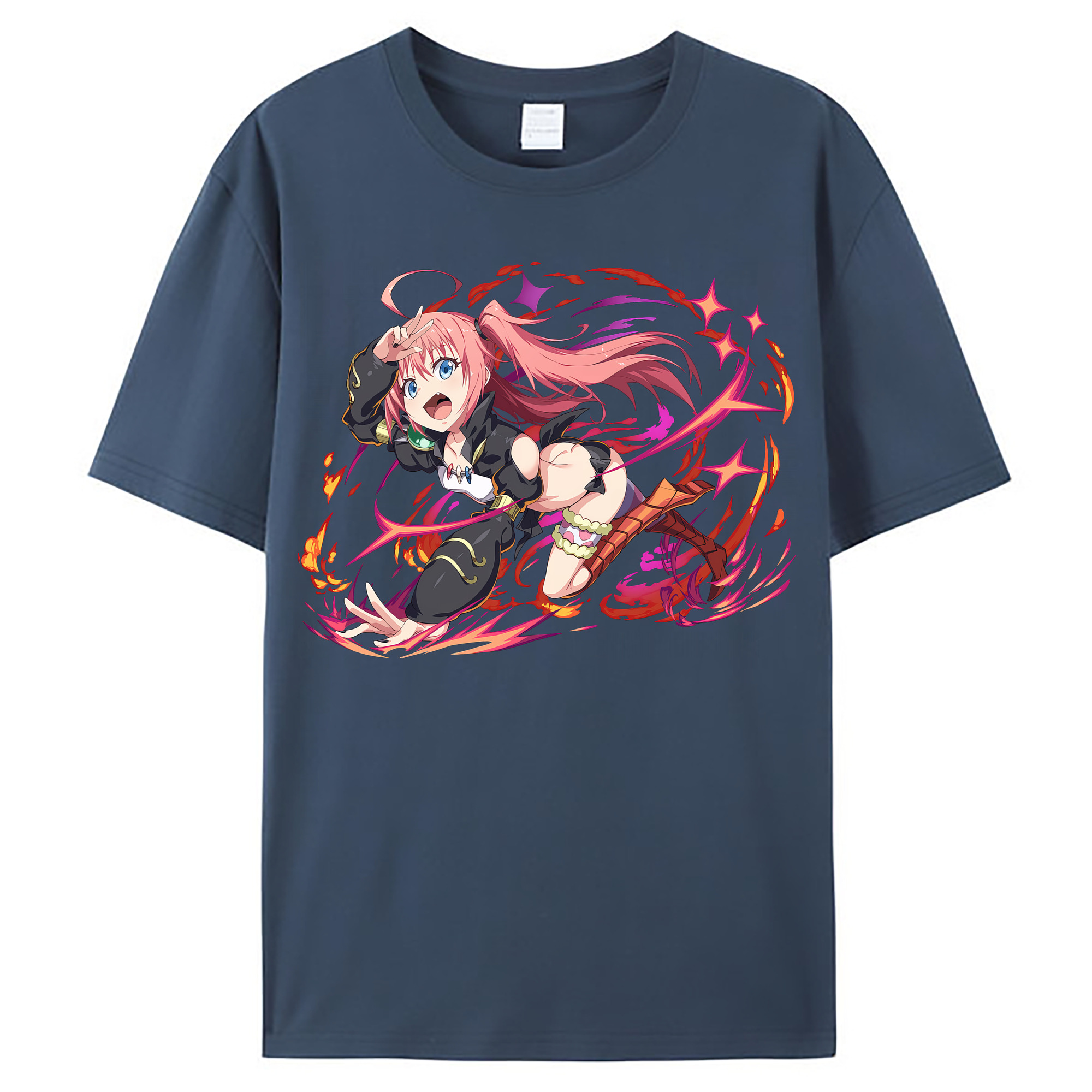 （画像用） 転スラ Regarding Reincarnated to Slime レディースカジュアルプリントTシャツ（綿100％）