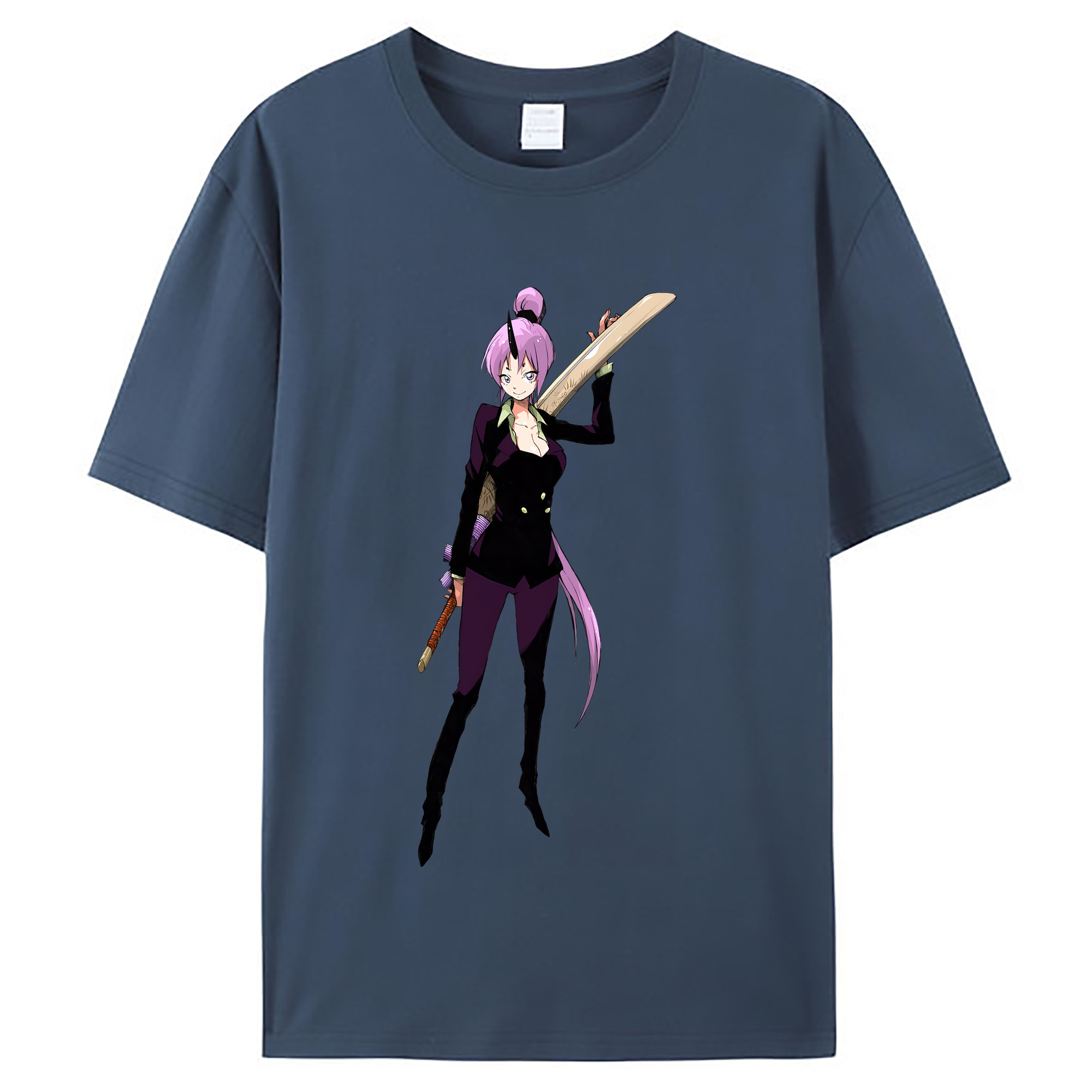 （画像用） 転スラ Regarding Reincarnated to Slime レディースカジュアルプリントTシャツ（綿100％）