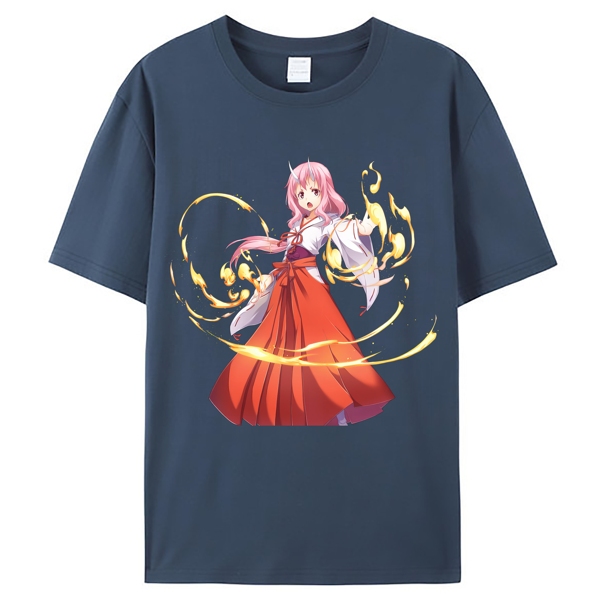 （画像用） 転スラ Regarding Reincarnated to Slime レディースカジュアルプリントTシャツ（綿100％）