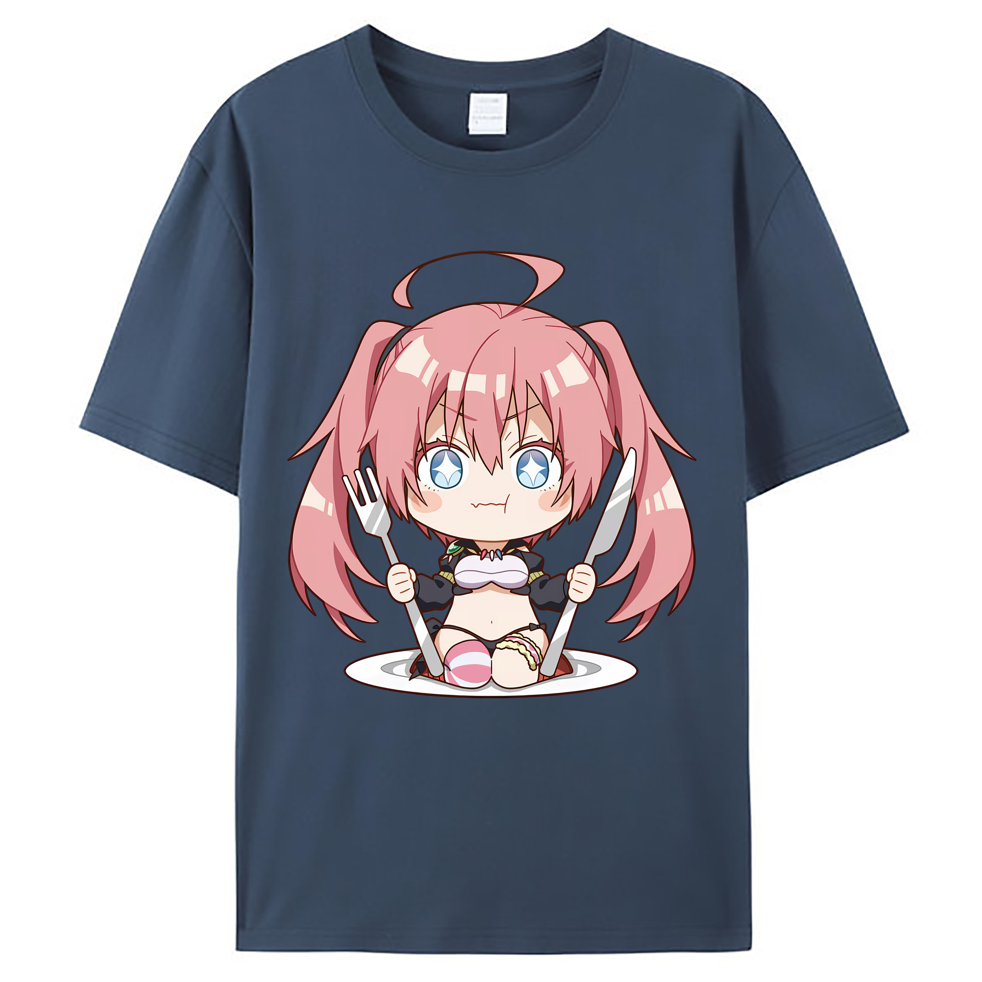（画像用） 転スラ Regarding Reincarnated to Slime レディースカジュアルプリントTシャツ（綿100％）