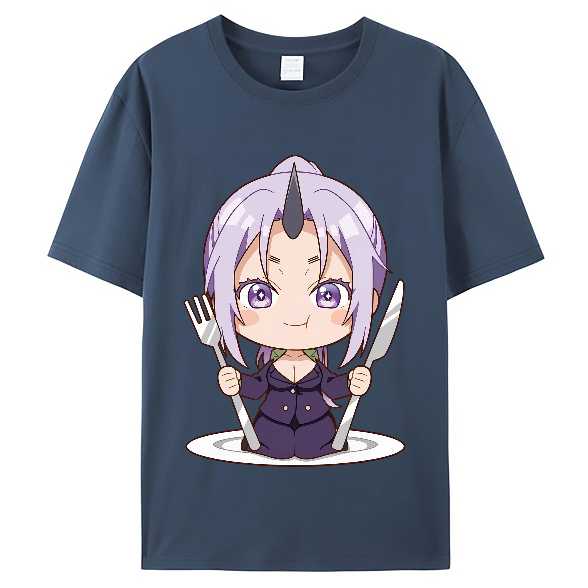 （画像用） 転スラ Regarding Reincarnated to Slime レディースカジュアルプリントTシャツ（綿100％）