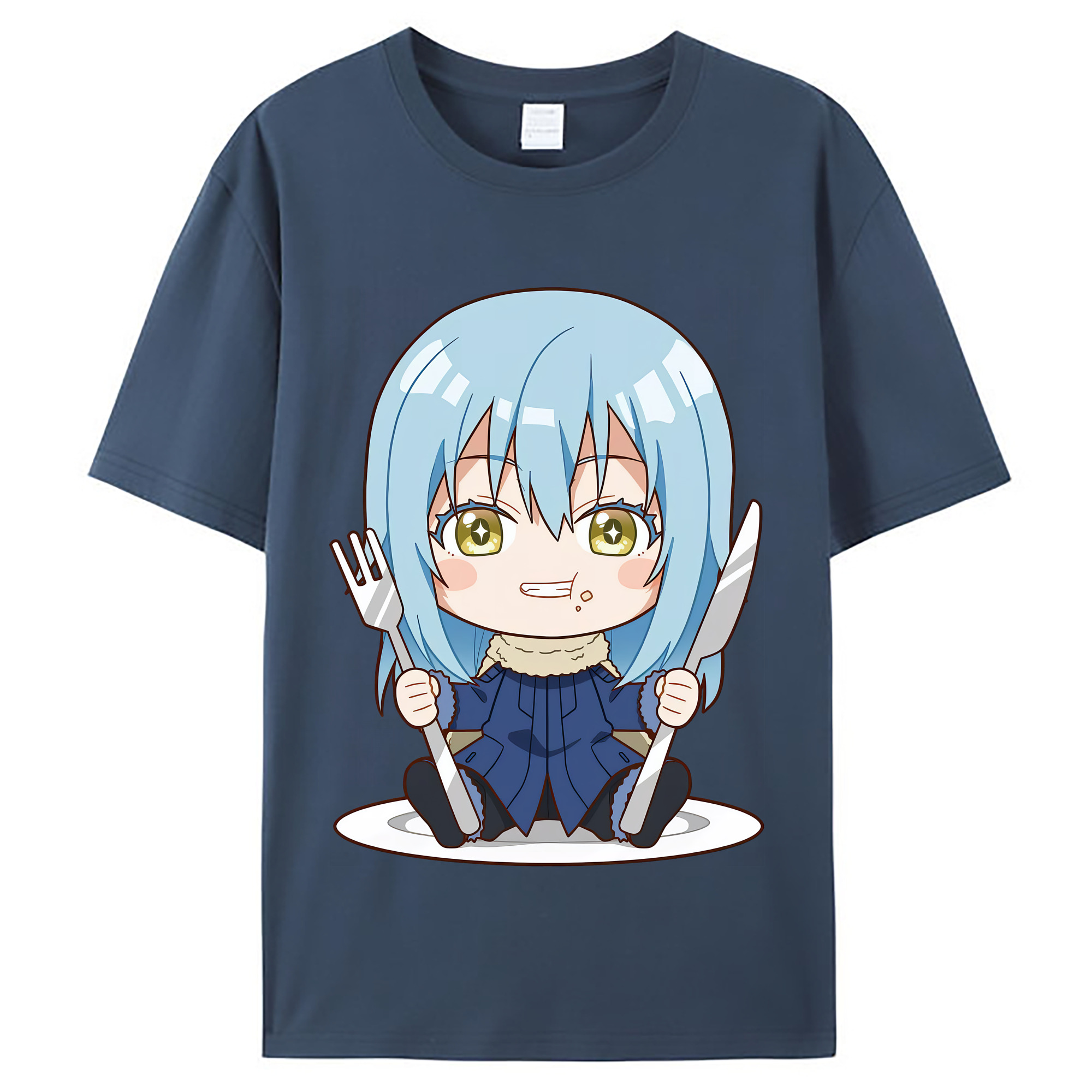 （画像用） 転スラ Regarding Reincarnated to Slime レディースカジュアルプリントTシャツ（綿100％）