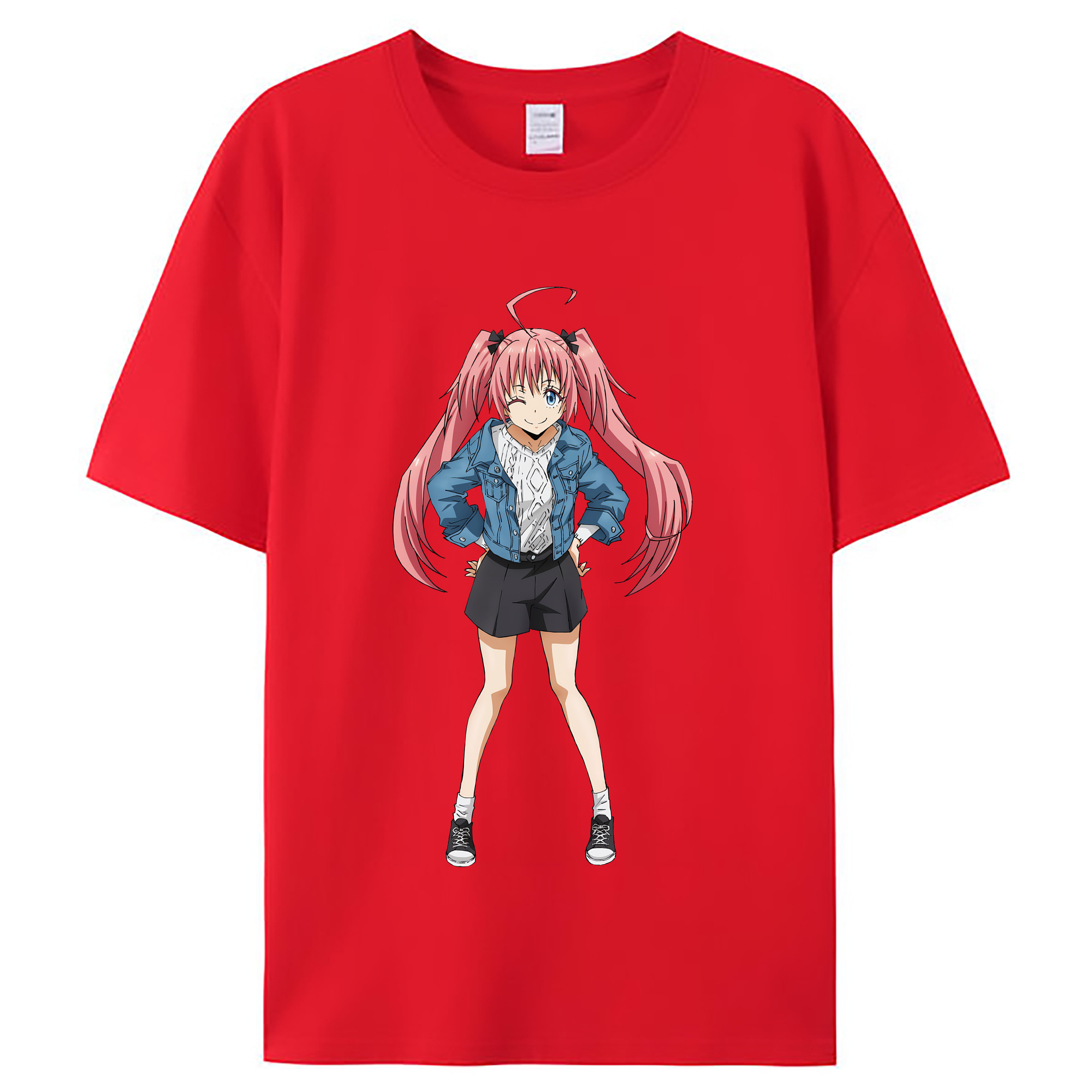 （画像用） 転スラ Regarding Reincarnated to Slime レディースカジュアルプリントTシャツ（綿100％）