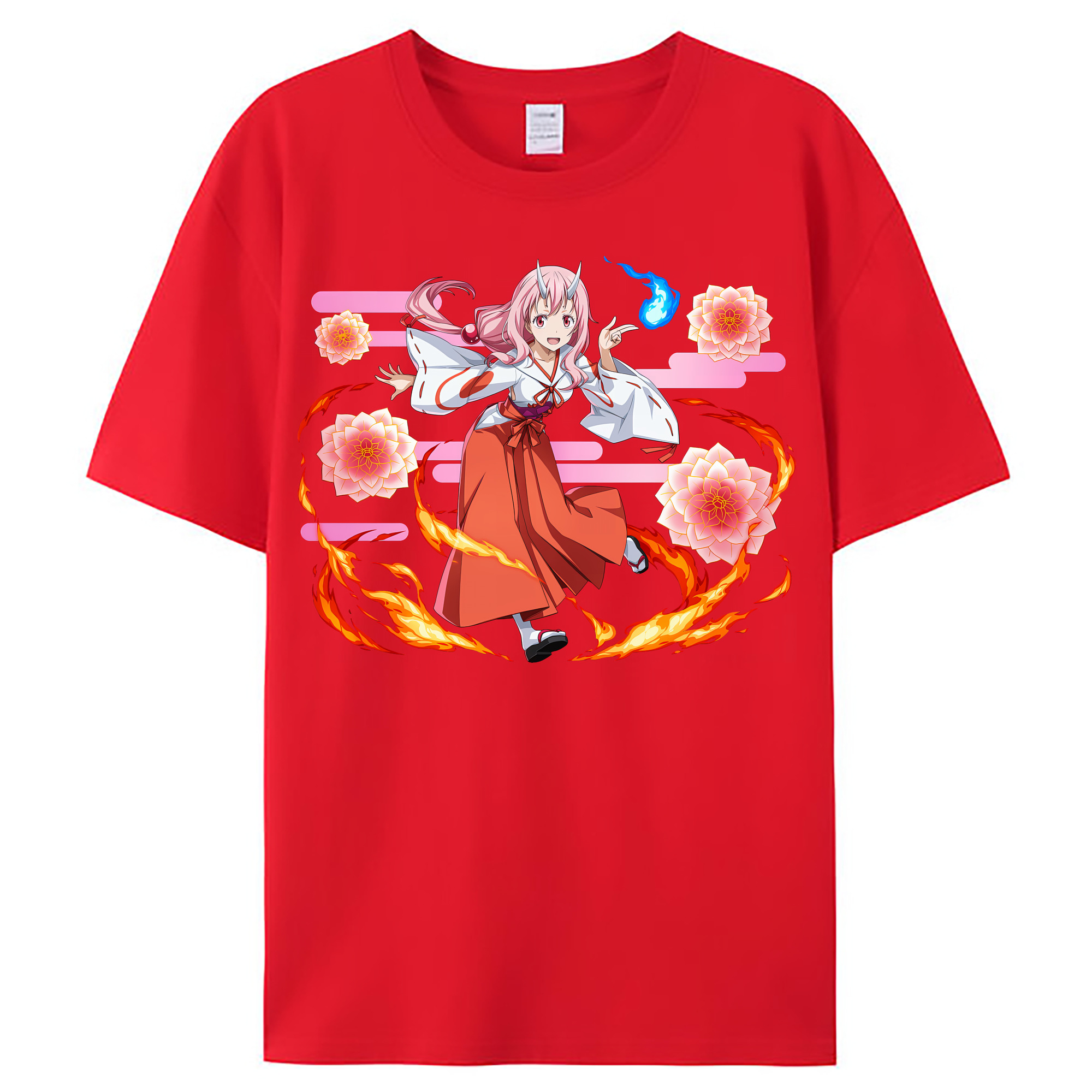 （画像用） 転スラ Regarding Reincarnated to Slime レディースカジュアルプリントTシャツ（綿100％）