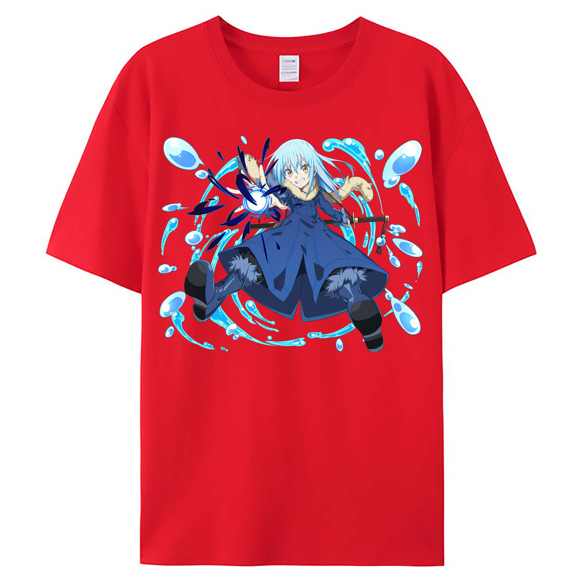 （画像用） 転スラ Regarding Reincarnated to Slime レディースカジュアルプリントTシャツ（綿100％）