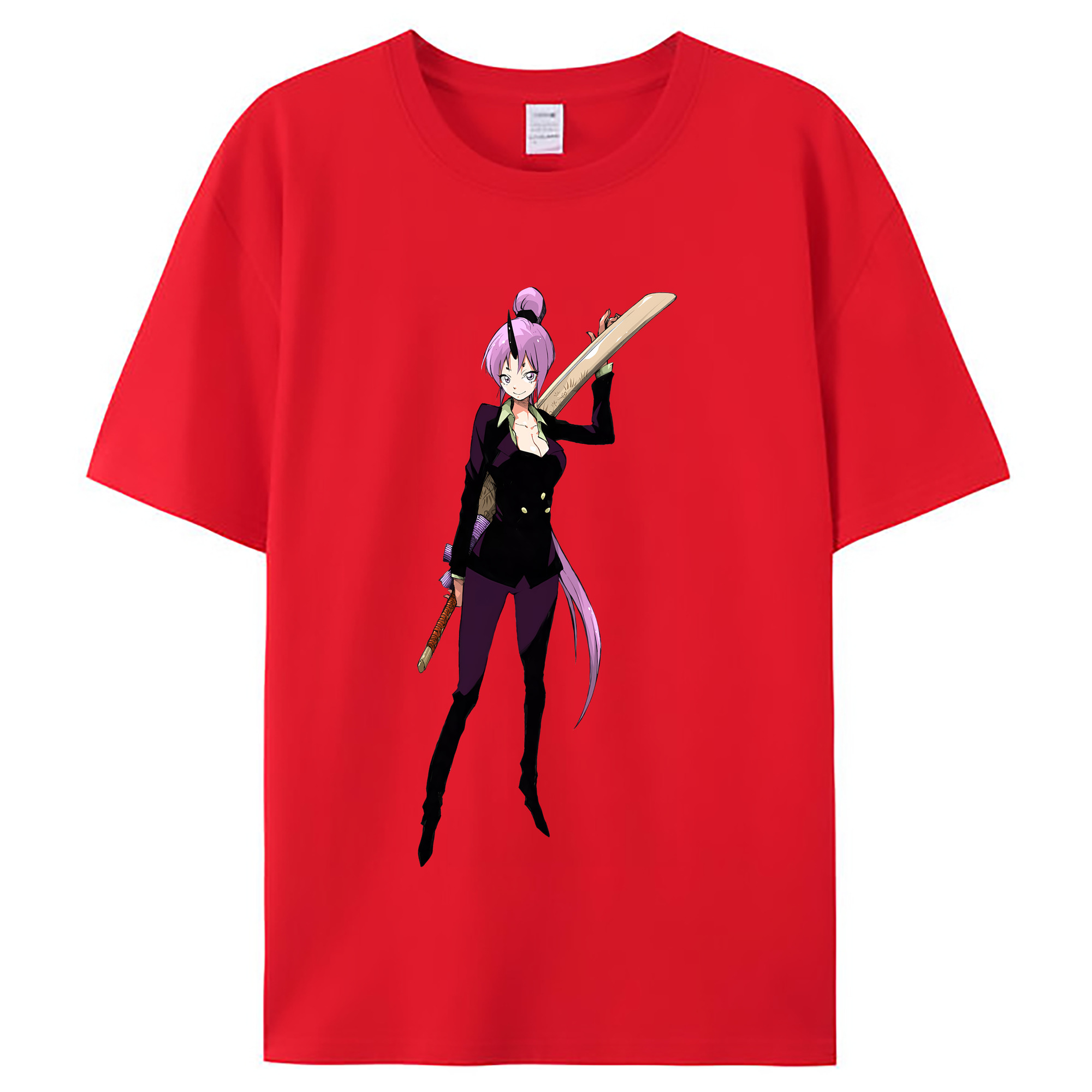 （画像用） 転スラ Regarding Reincarnated to Slime レディースカジュアルプリントTシャツ（綿100％）