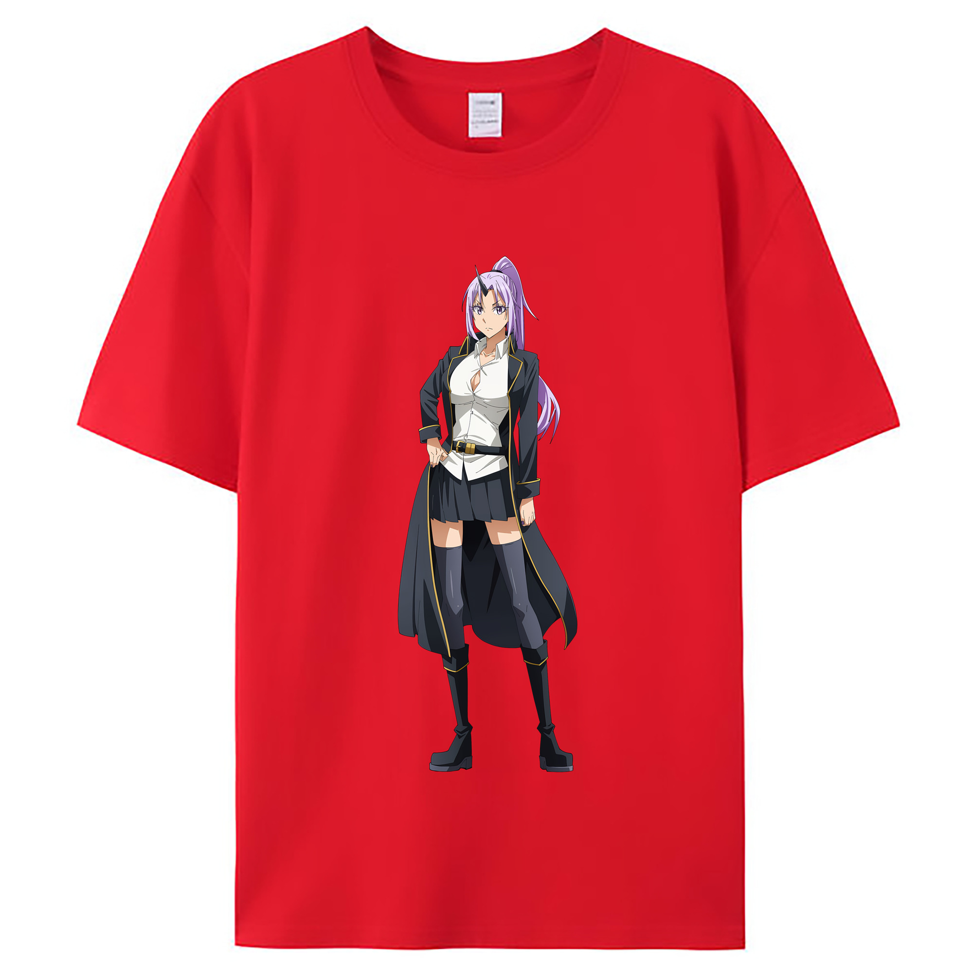 （画像用） 転スラ Regarding Reincarnated to Slime レディースカジュアルプリントTシャツ（綿100％）