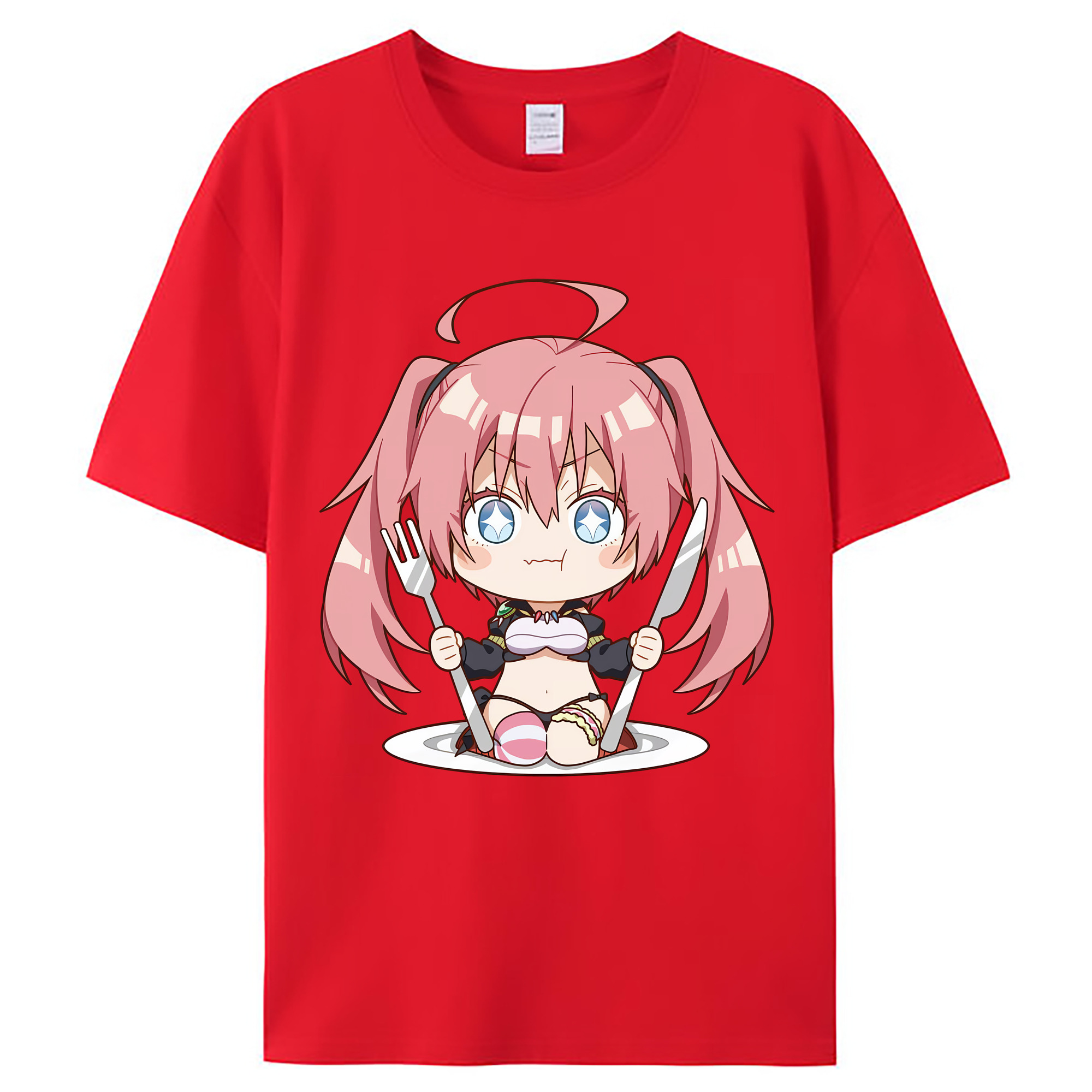 （画像用） 転スラ Regarding Reincarnated to Slime レディースカジュアルプリントTシャツ（綿100％）