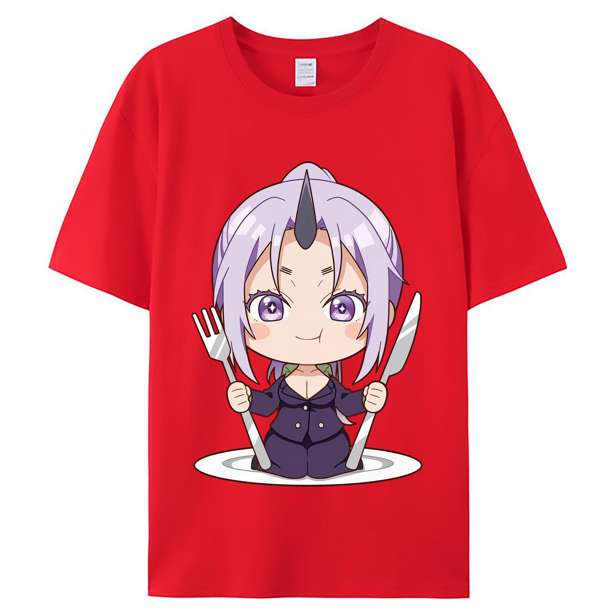 （画像用） 転スラ Regarding Reincarnated to Slime レディースカジュアルプリントTシャツ（綿100％）