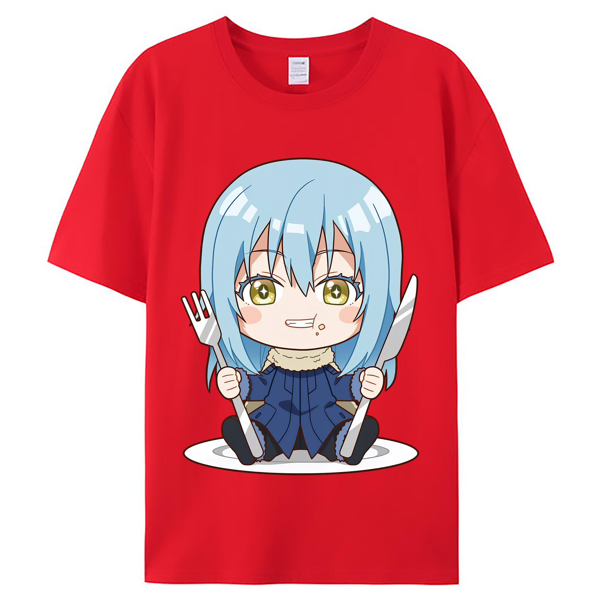 （画像用） 転スラ Regarding Reincarnated to Slime レディースカジュアルプリントTシャツ（綿100％）