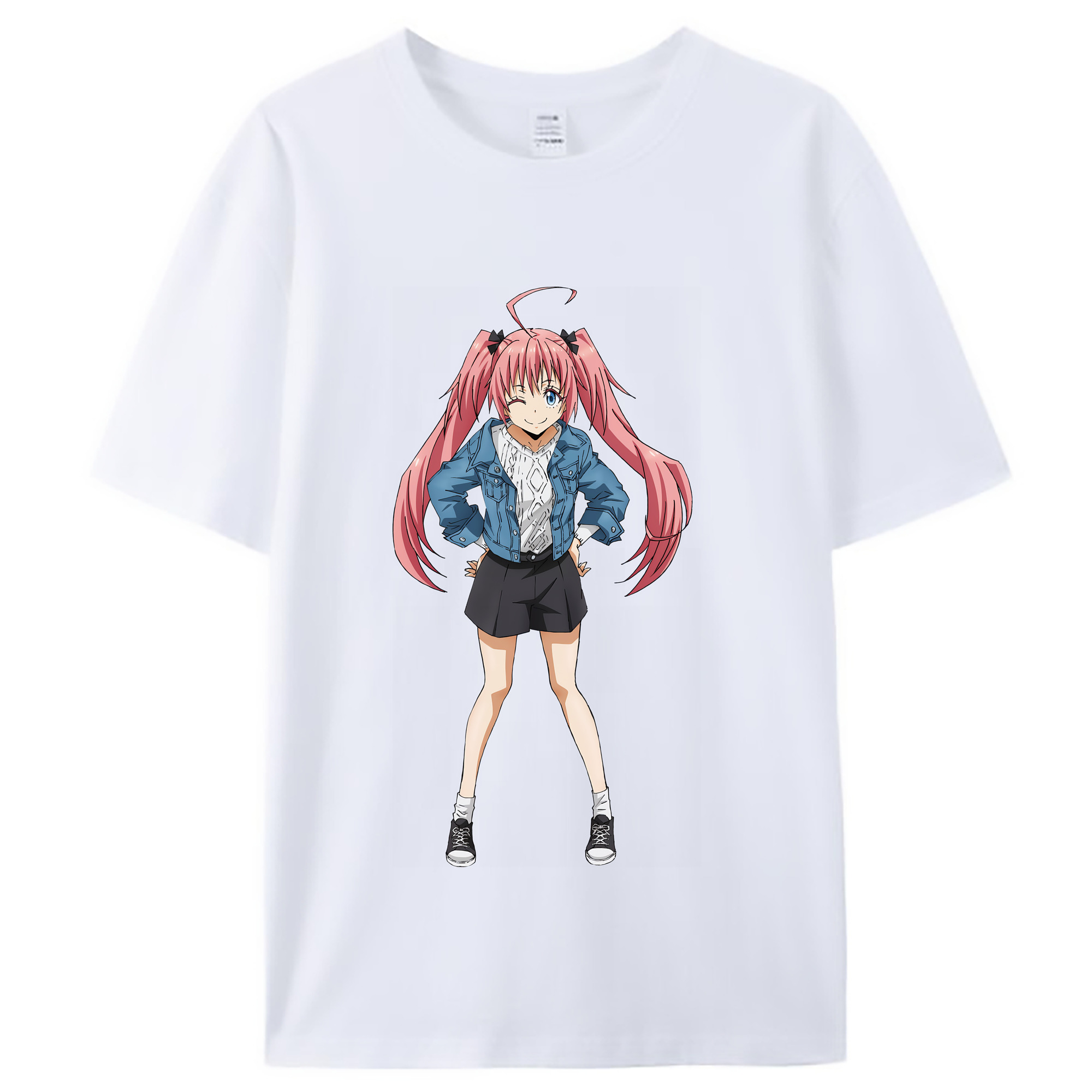 （画像用） 転スラ Regarding Reincarnated to Slime レディースカジュアルプリントTシャツ（綿100％）