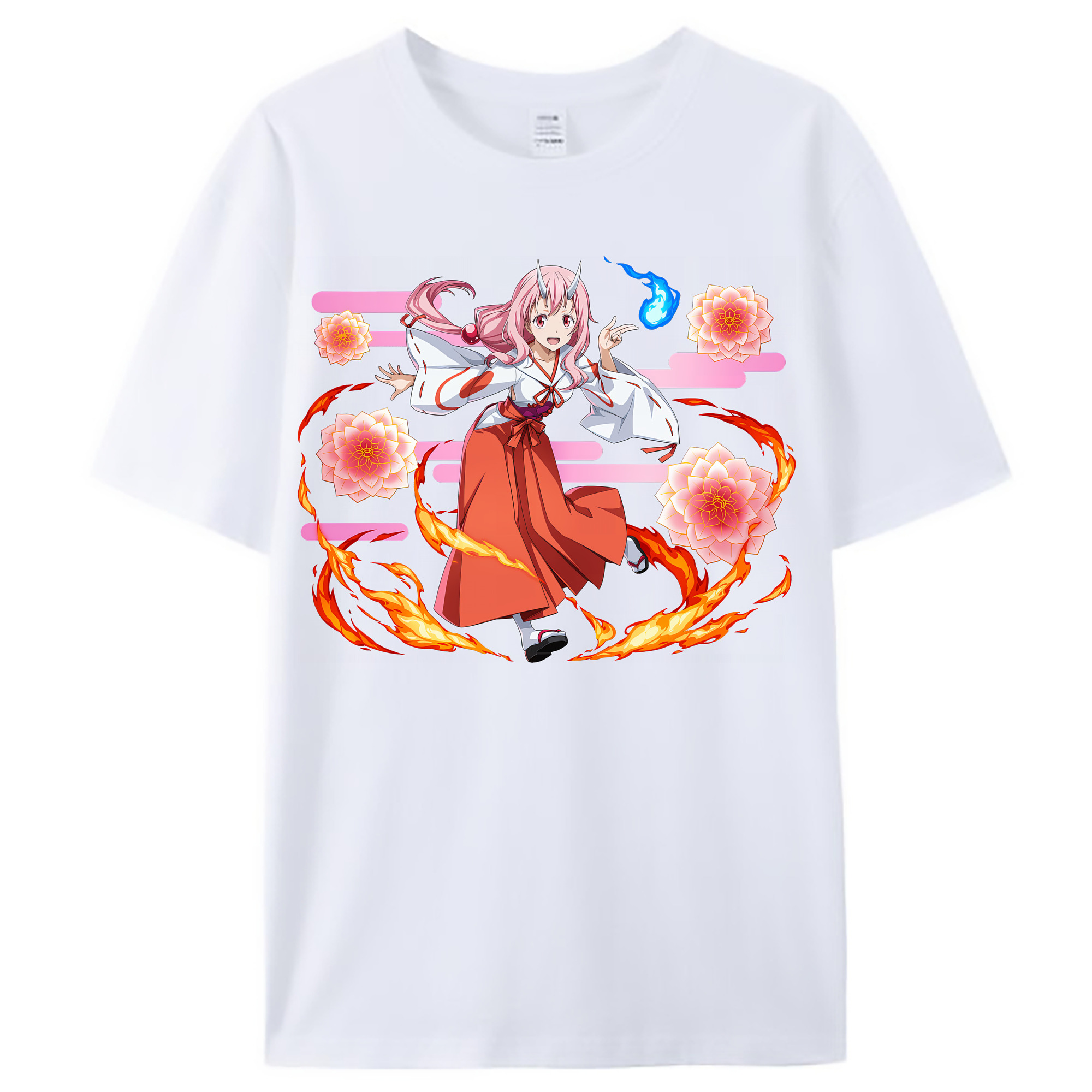 （画像用） 転スラ Regarding Reincarnated to Slime レディースカジュアルプリントTシャツ（綿100％）