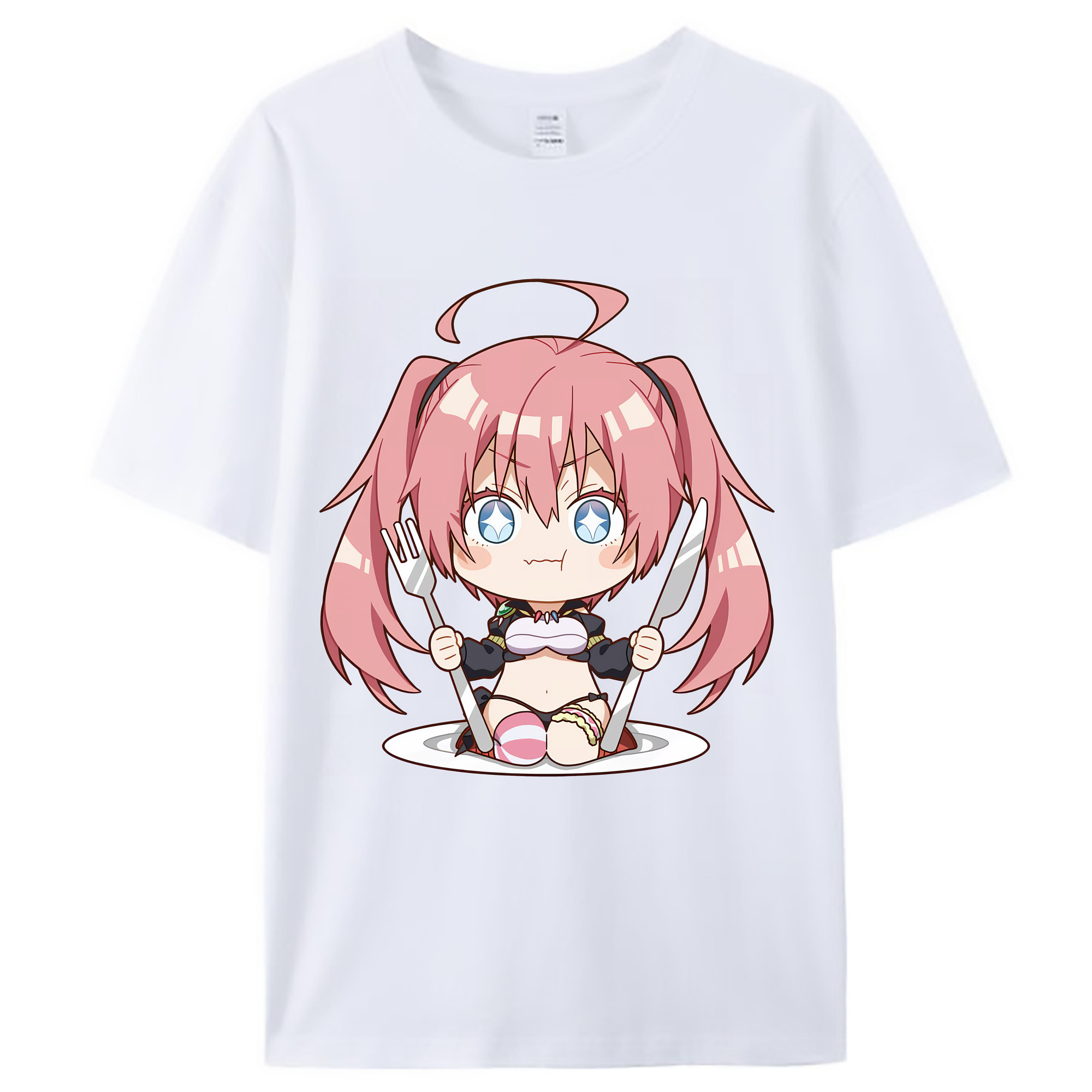 （画像用） 転スラ Regarding Reincarnated to Slime レディースカジュアルプリントTシャツ（綿100％）