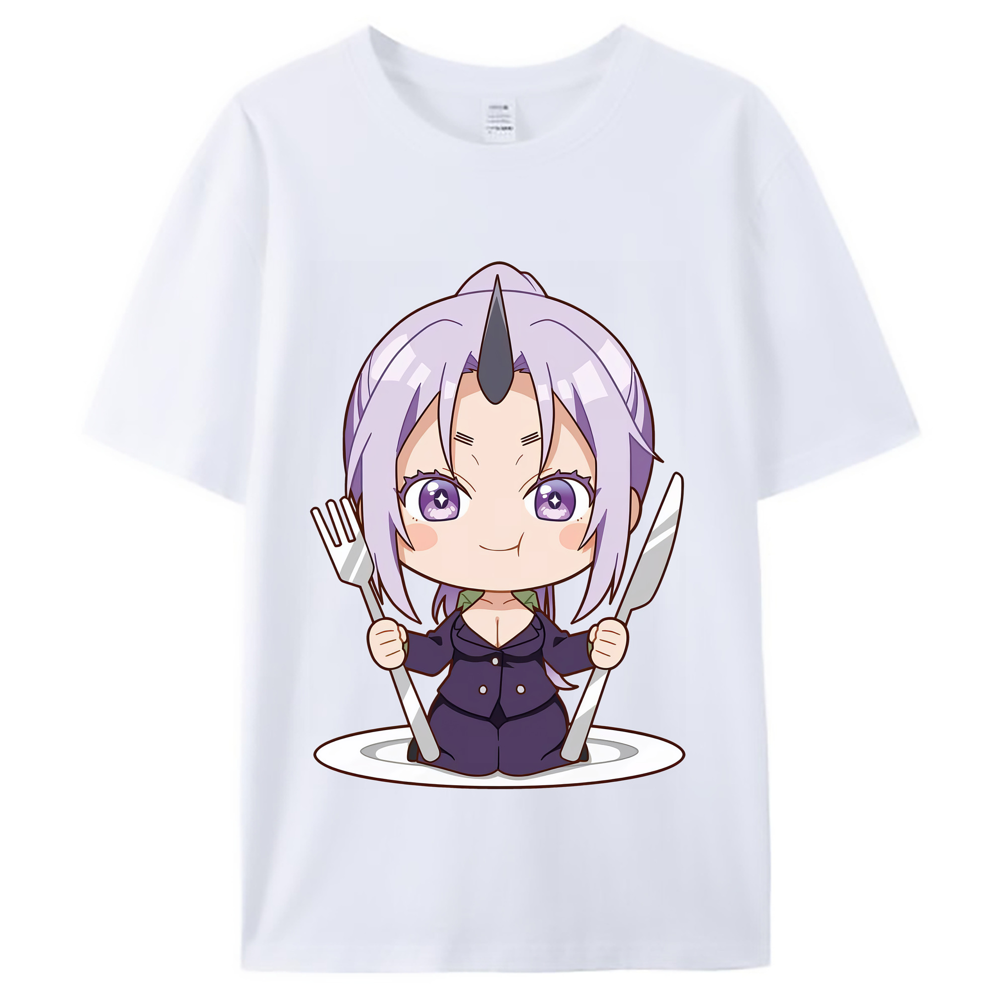 （画像用） 転スラ Regarding Reincarnated to Slime レディースカジュアルプリントTシャツ（綿100％）