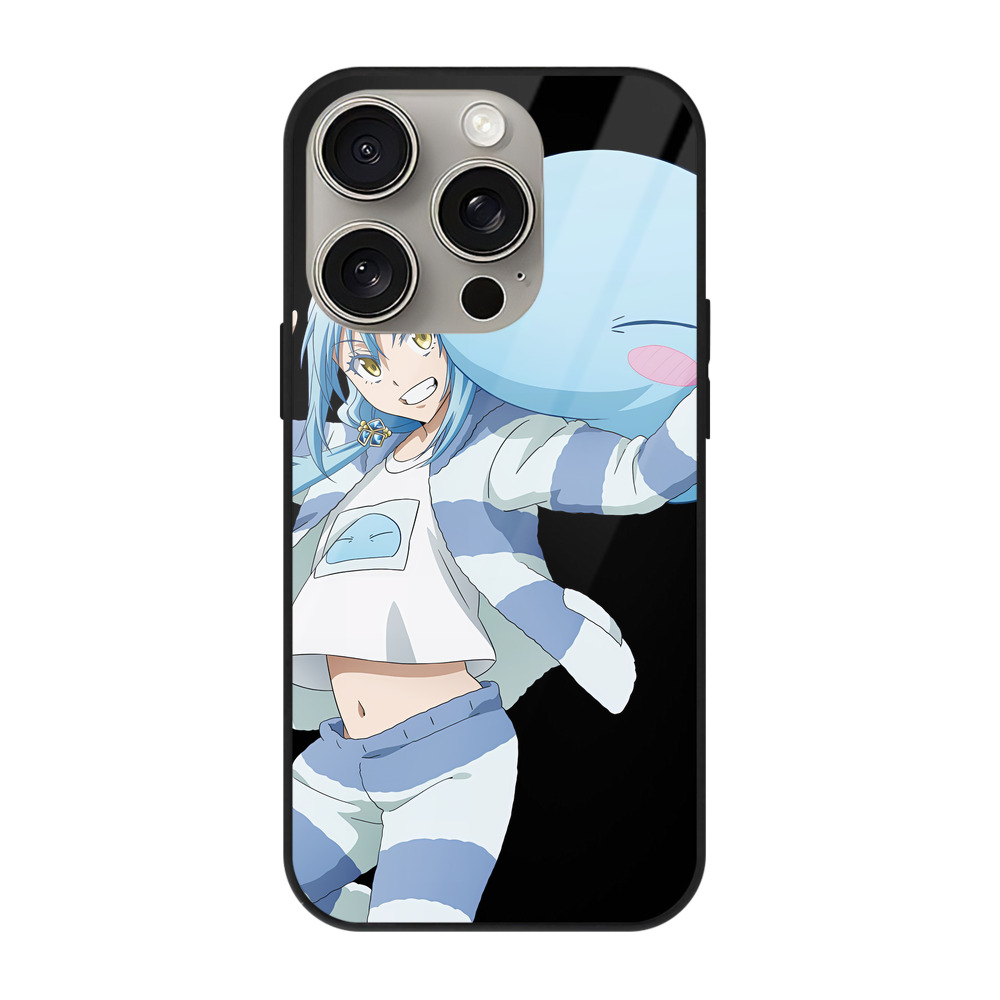 （画像用） 転スラ Regarding Reincarnated to Slime 【iPhone15Pro対応】スマホケース 耐衝撃＆黄変防止 背面ガラス