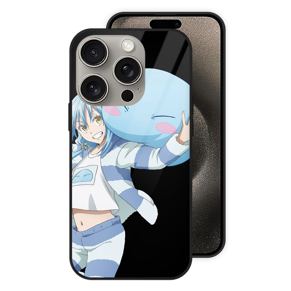 （画像用） 転スラ Regarding Reincarnated to Slime 【iPhone15Pro対応】スマホケース 耐衝撃＆黄変防止 背面ガラス