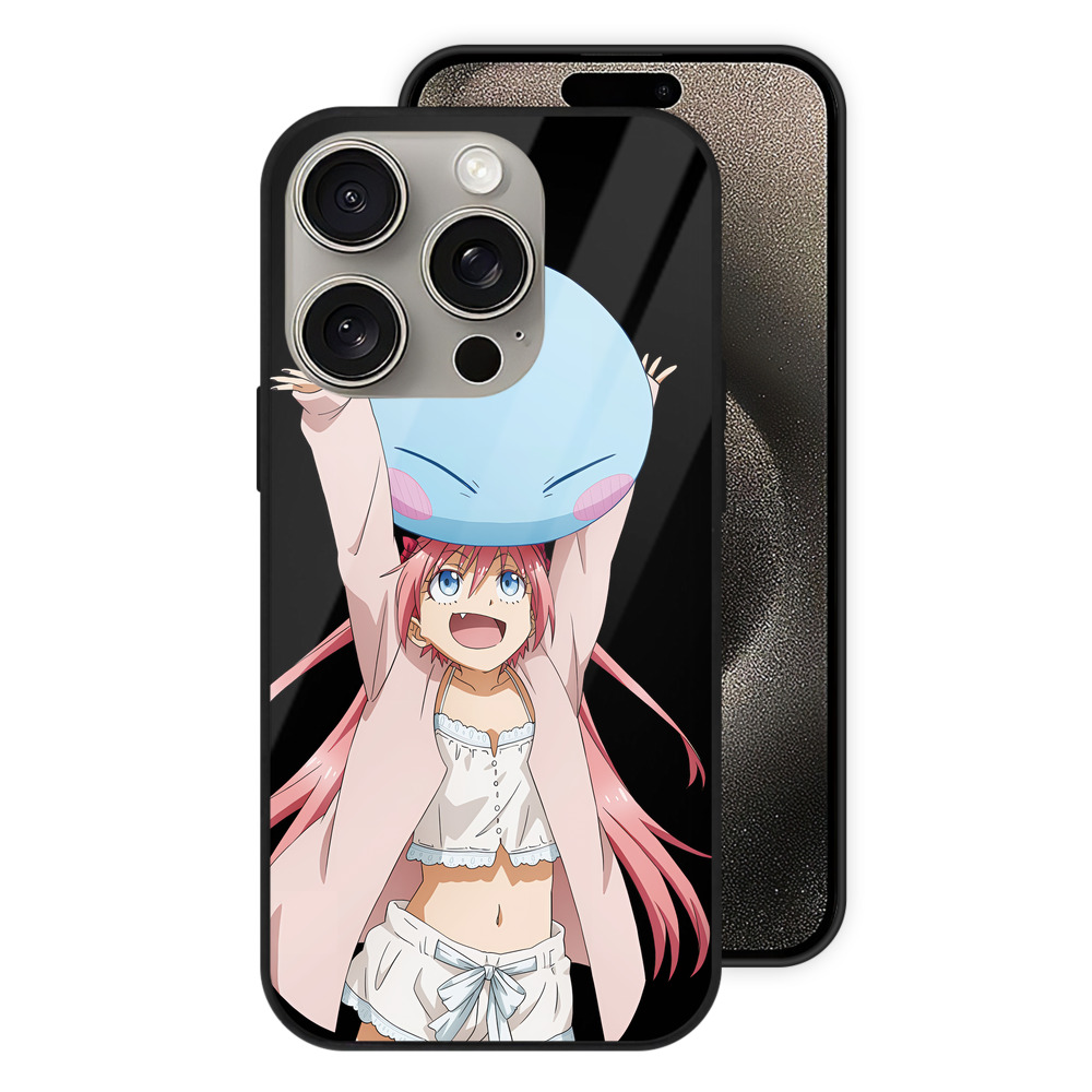 （画像用） 転スラ Regarding Reincarnated to Slime 【iPhone15Pro対応】スマホケース 耐衝撃＆黄変防止 背面ガラス
