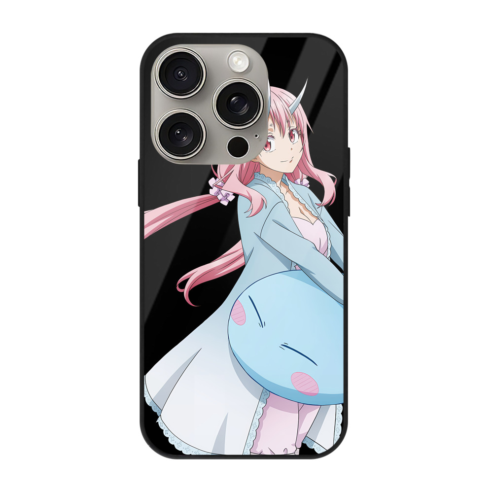 （画像用） 転スラ Regarding Reincarnated to Slime 【iPhone15Pro対応】スマホケース 耐衝撃＆黄変防止 背面ガラス
