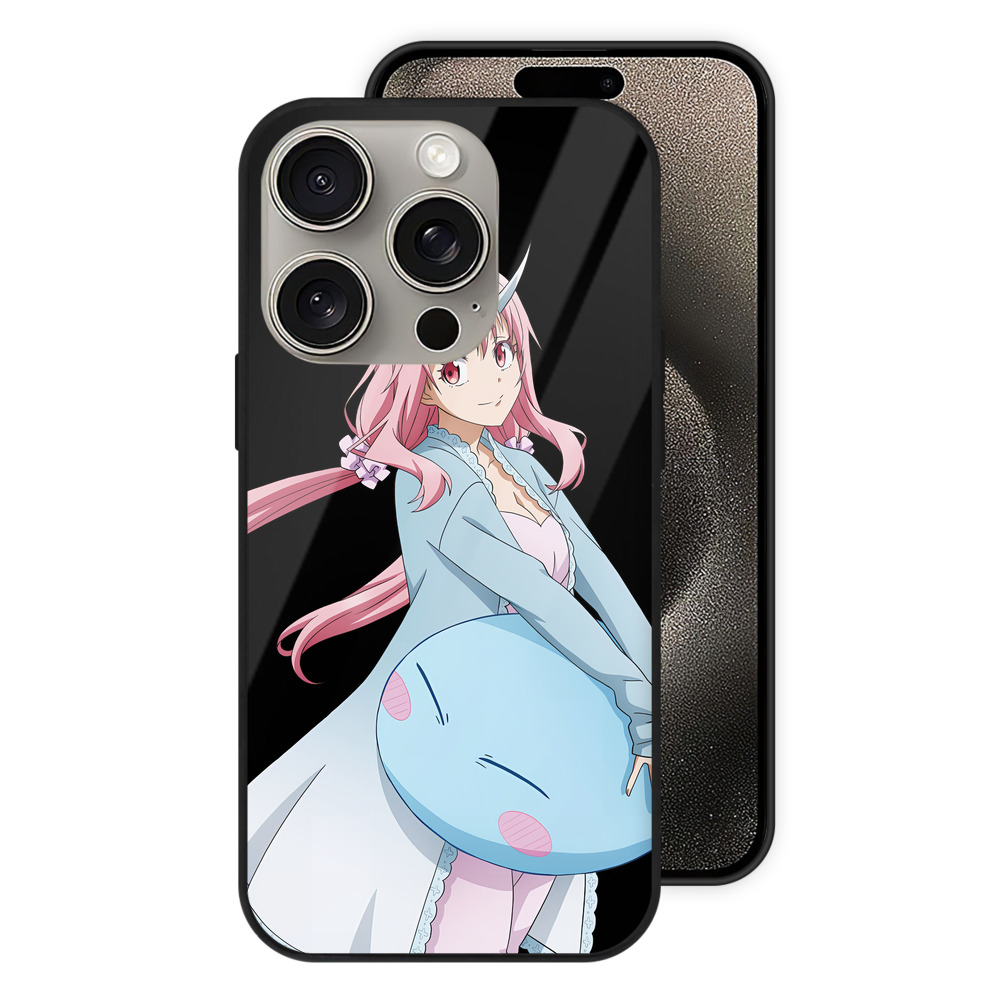 （画像用） 転スラ Regarding Reincarnated to Slime 【iPhone15Pro対応】スマホケース 耐衝撃＆黄変防止 背面ガラス