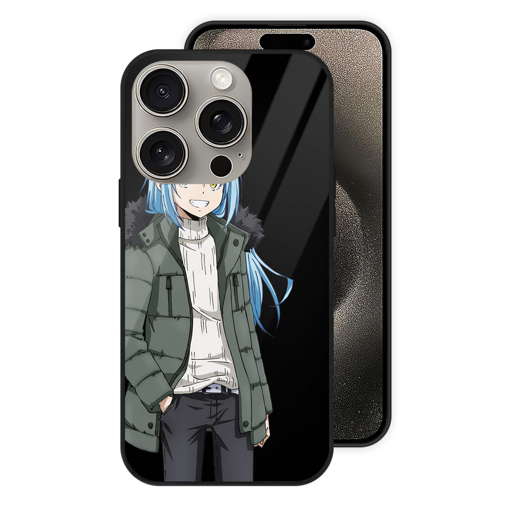 （画像用） 転スラ Regarding Reincarnated to Slime 【iPhone15Pro対応】スマホケース 耐衝撃＆黄変防止 背面ガラス