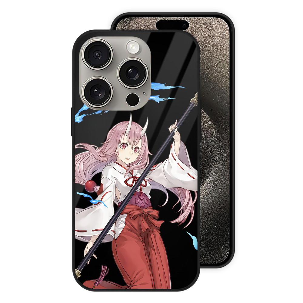 （画像用） 転スラ Regarding Reincarnated to Slime 【iPhone15Pro対応】スマホケース 耐衝撃＆黄変防止 背面ガラス