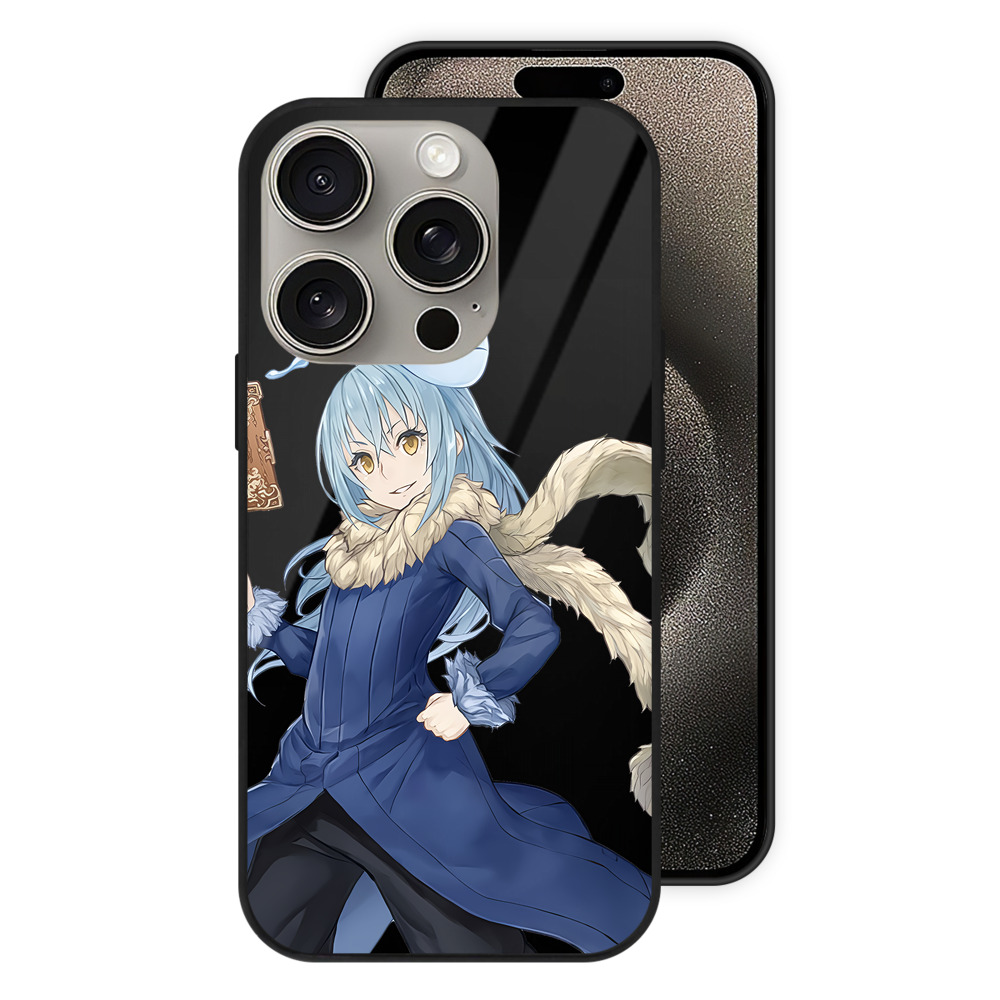 （画像用） 転スラ Regarding Reincarnated to Slime 【iPhone15Pro対応】スマホケース 耐衝撃＆黄変防止 背面ガラス