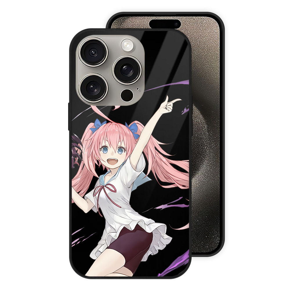 （画像用） 転スラ Regarding Reincarnated to Slime 【iPhone15Pro対応】スマホケース 耐衝撃＆黄変防止 背面ガラス