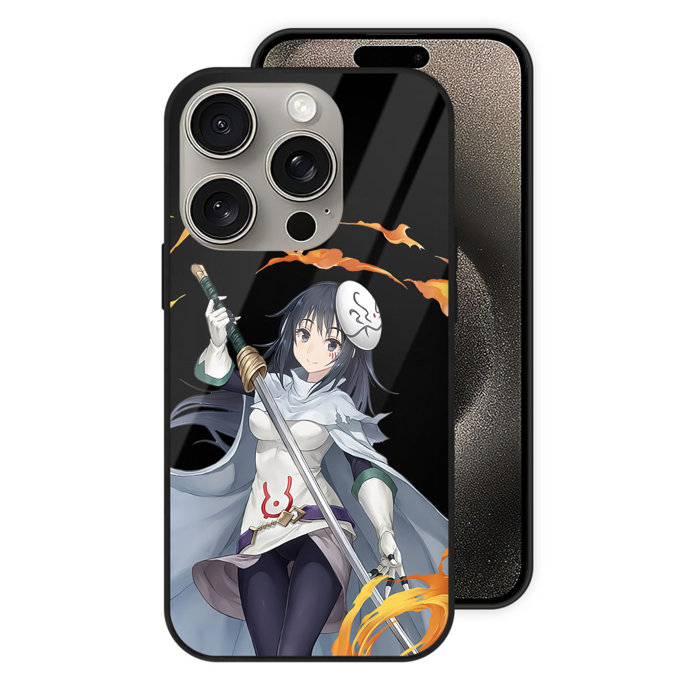 （画像用） 転スラ Regarding Reincarnated to Slime 【iPhone15Pro対応】スマホケース 耐衝撃＆黄変防止 背面ガラス