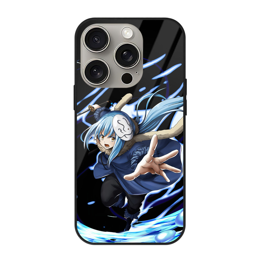 （画像用） 転スラ Regarding Reincarnated to Slime 【iPhone15Pro対応】スマホケース 耐衝撃＆黄変防止 背面ガラス