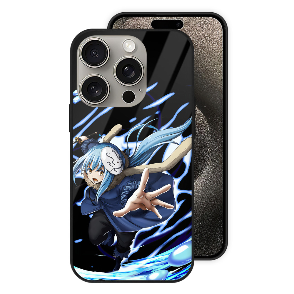 （画像用） 転スラ Regarding Reincarnated to Slime 【iPhone15Pro対応】スマホケース 耐衝撃＆黄変防止 背面ガラス