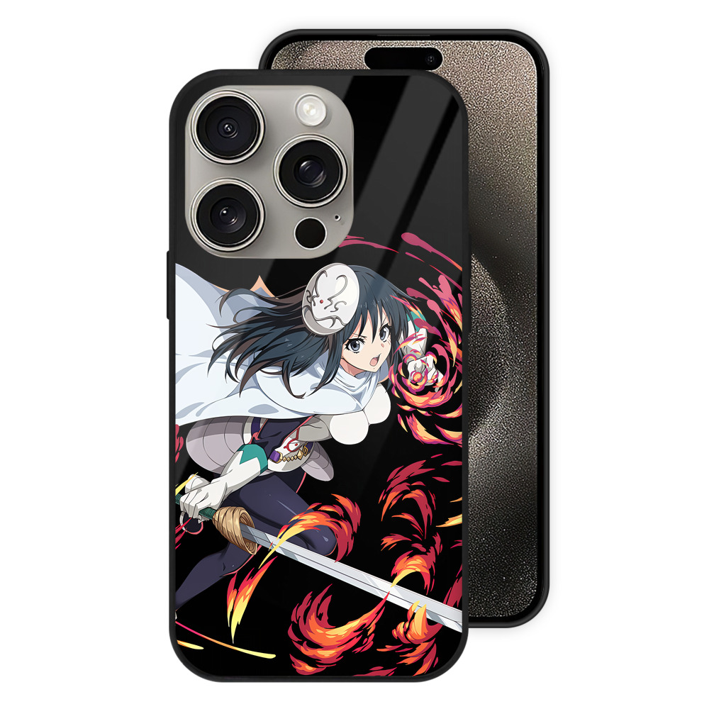 （画像用） 転スラ Regarding Reincarnated to Slime 【iPhone15Pro対応】スマホケース 耐衝撃＆黄変防止 背面ガラス
