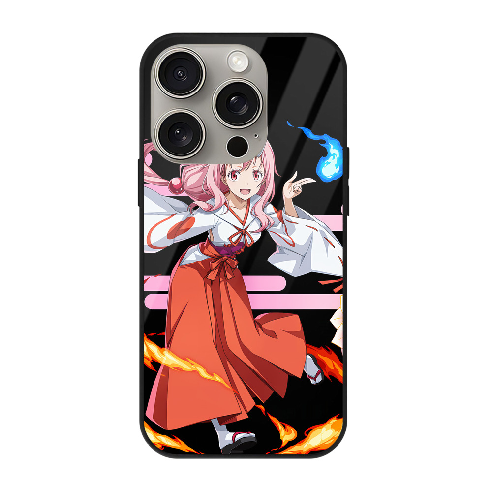 （画像用） 転スラ Regarding Reincarnated to Slime 【iPhone15Pro対応】スマホケース 耐衝撃＆黄変防止 背面ガラス