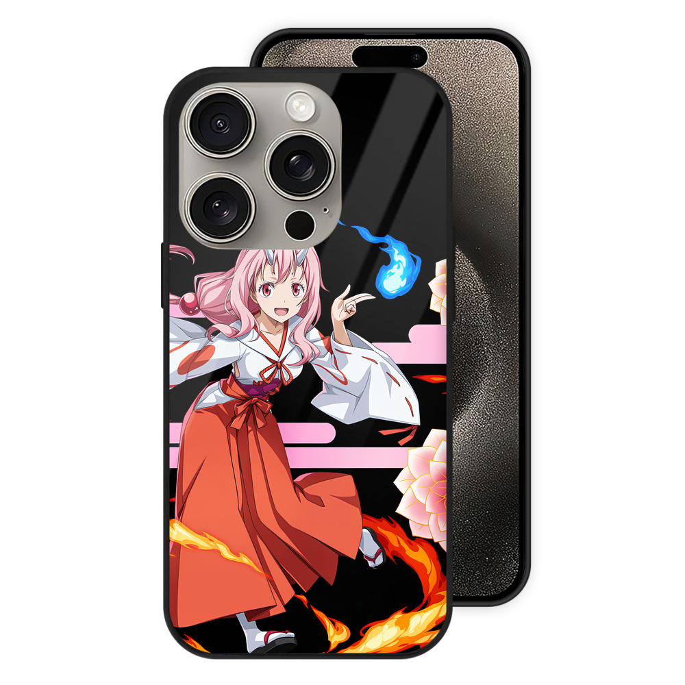 （画像用） 転スラ Regarding Reincarnated to Slime 【iPhone15Pro対応】スマホケース 耐衝撃＆黄変防止 背面ガラス