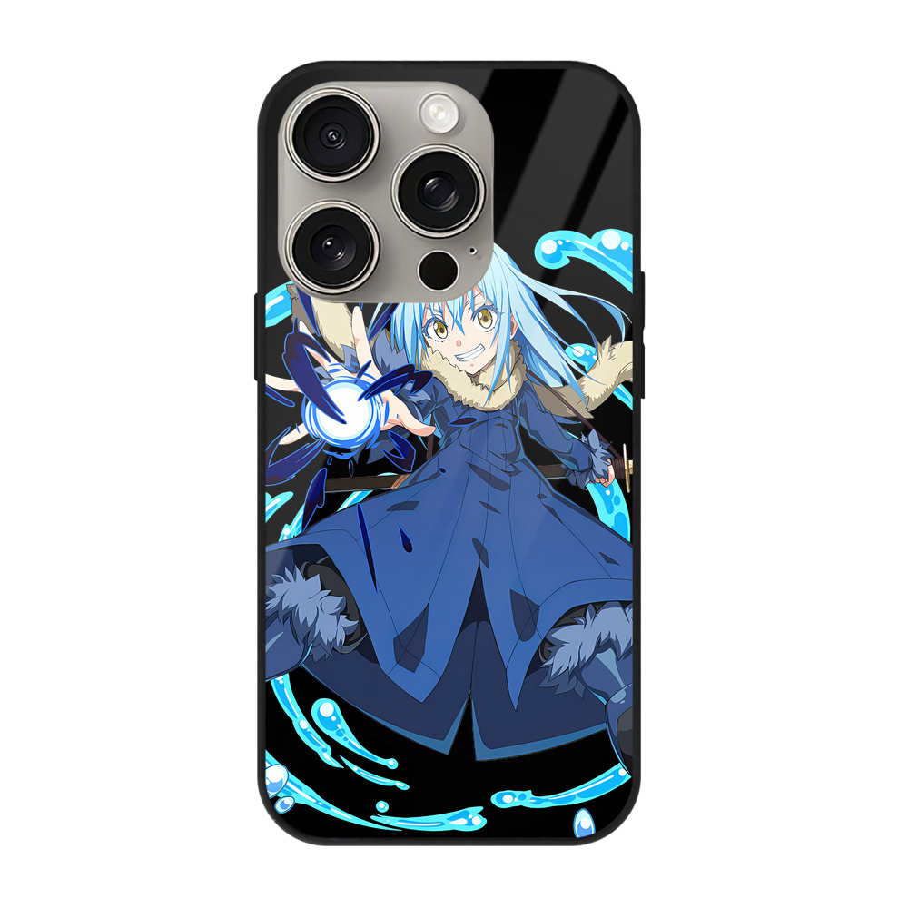 （画像用） 転スラ Regarding Reincarnated to Slime 【iPhone15Pro対応】スマホケース 耐衝撃＆黄変防止 背面ガラス