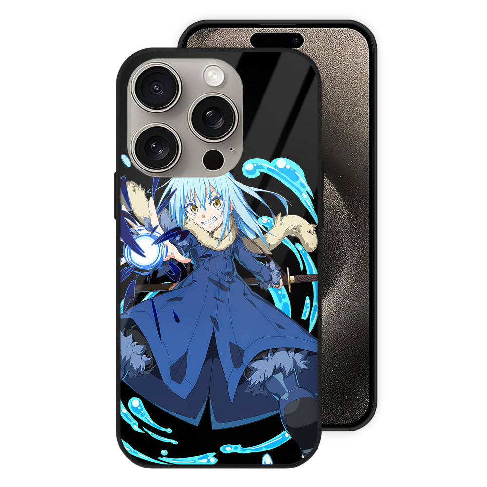 （画像用） 転スラ Regarding Reincarnated to Slime 【iPhone15Pro対応】スマホケース 耐衝撃＆黄変防止 背面ガラス