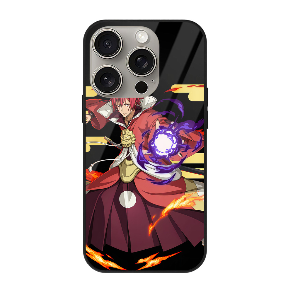 （画像用） 転スラ Regarding Reincarnated to Slime 【iPhone15Pro対応】スマホケース 耐衝撃＆黄変防止 背面ガラス