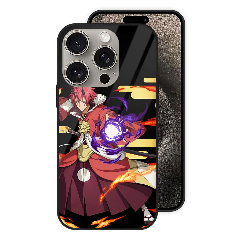 （画像用） 転スラ Regarding Reincarnated to Slime 【iPhone15Pro対応】スマホケース 耐衝撃＆黄変防止 背面ガラス