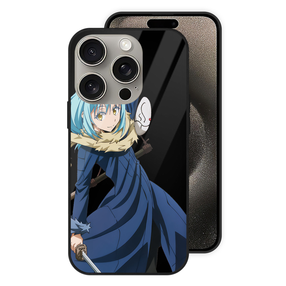 （画像用） 転スラ Regarding Reincarnated to Slime 【iPhone15Pro対応】スマホケース 耐衝撃＆黄変防止 背面ガラス