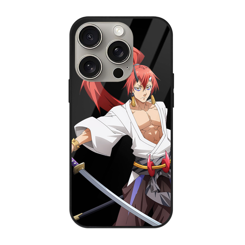 （画像用） 転スラ Regarding Reincarnated to Slime 【iPhone15Pro対応】スマホケース 耐衝撃＆黄変防止 背面ガラス