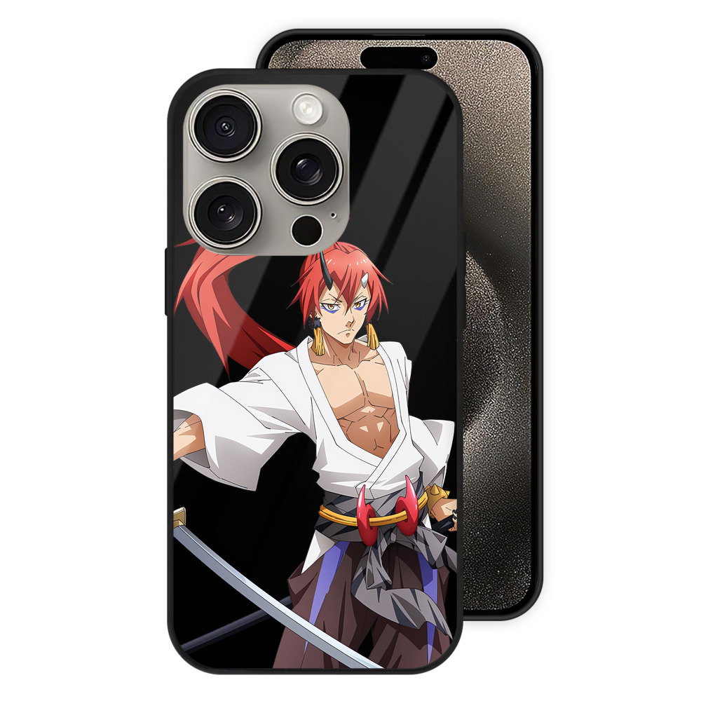 （画像用） 転スラ Regarding Reincarnated to Slime 【iPhone15Pro対応】スマホケース 耐衝撃＆黄変防止 背面ガラス