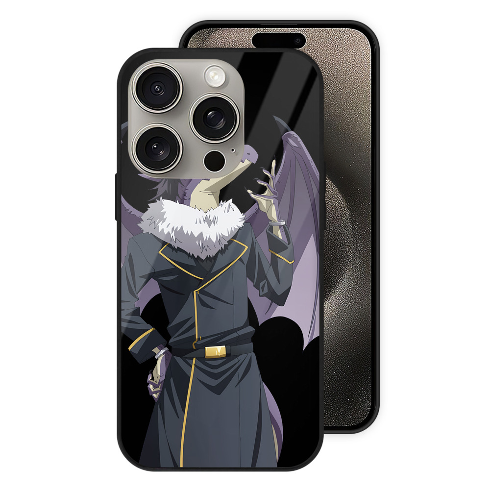 （画像用） 転スラ Regarding Reincarnated to Slime 【iPhone15Pro対応】スマホケース 耐衝撃＆黄変防止 背面ガラス
