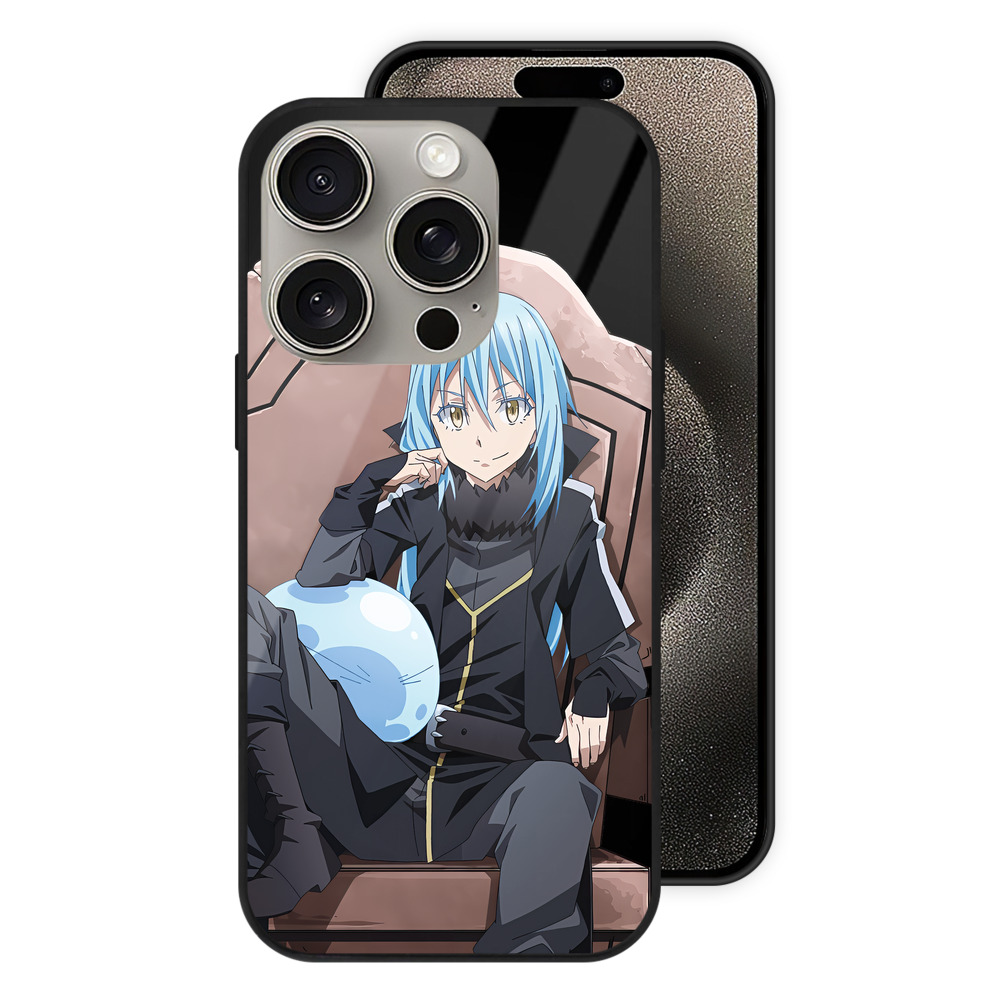 （画像用） 転スラ Regarding Reincarnated to Slime 【iPhone15Pro対応】スマホケース 耐衝撃＆黄変防止 背面ガラス