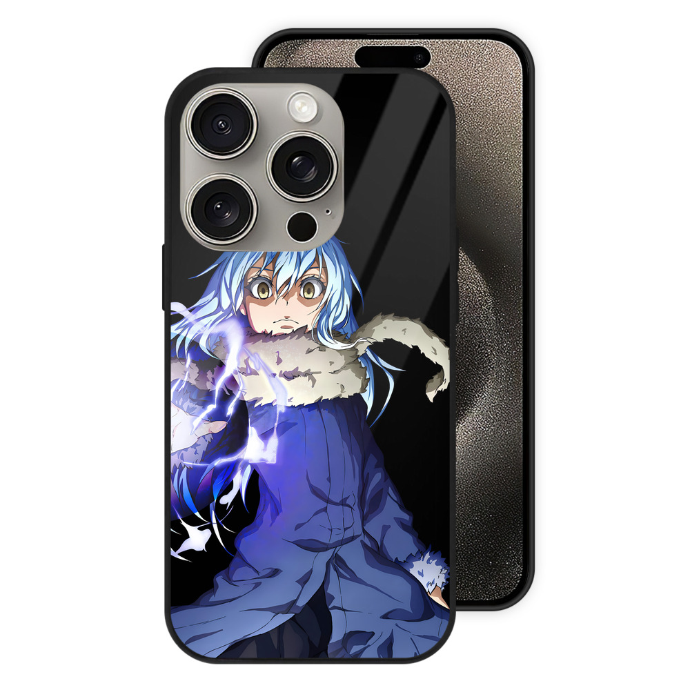 （画像用） 転スラ Regarding Reincarnated to Slime 【iPhone15Pro対応】スマホケース 耐衝撃＆黄変防止 背面ガラス