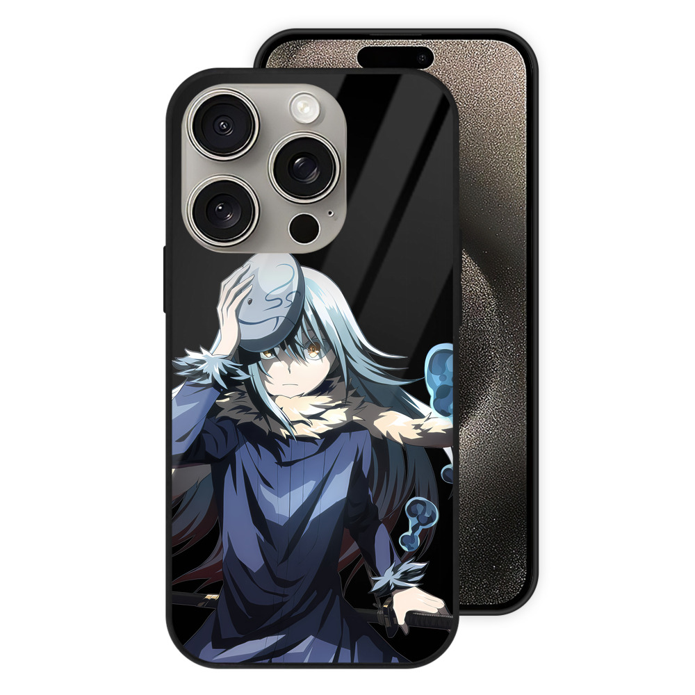 （画像用） 転スラ Regarding Reincarnated to Slime 【iPhone15Pro対応】スマホケース 耐衝撃＆黄変防止 背面ガラス