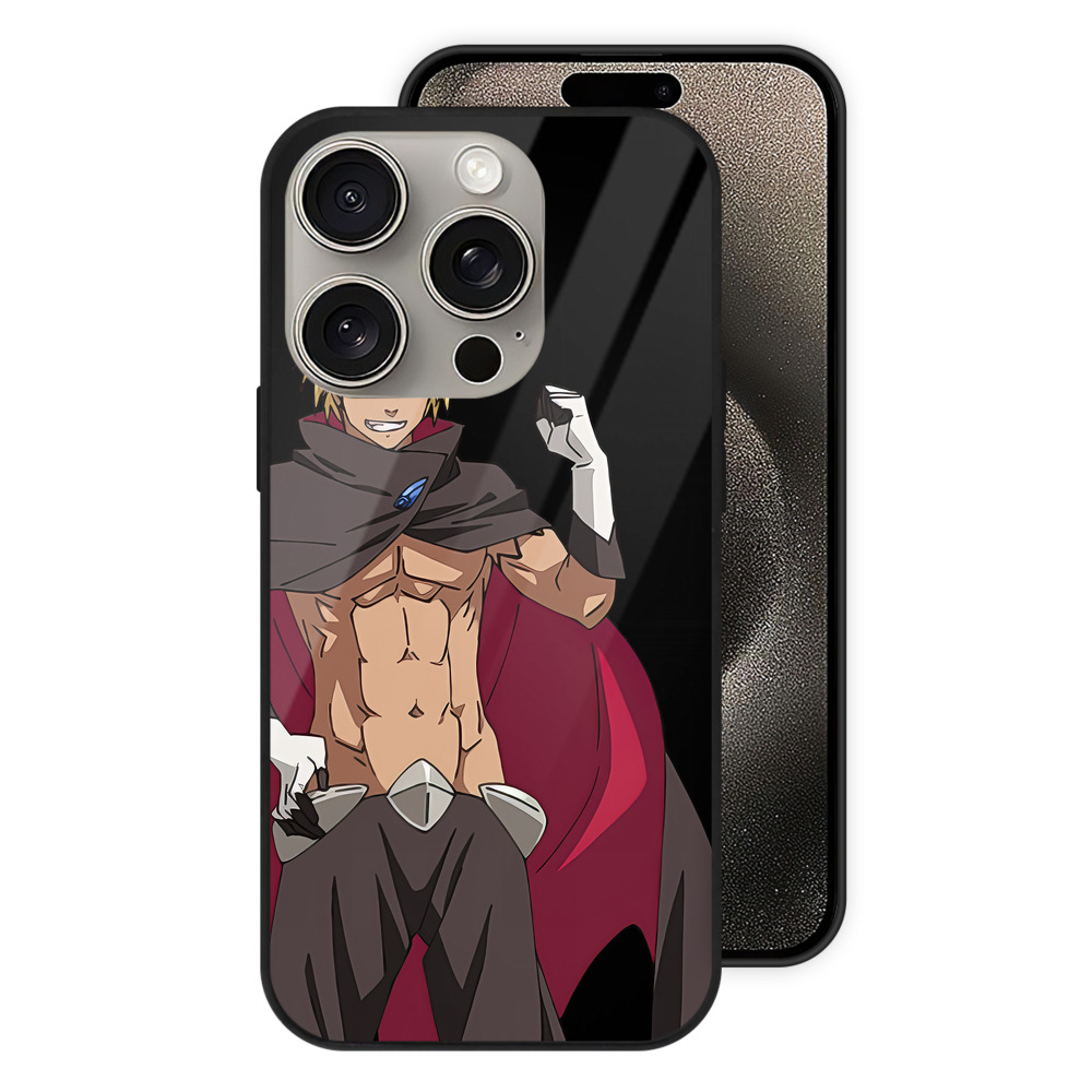（画像用） 転スラ Regarding Reincarnated to Slime 【iPhone15Pro対応】スマホケース 耐衝撃＆黄変防止 背面ガラス