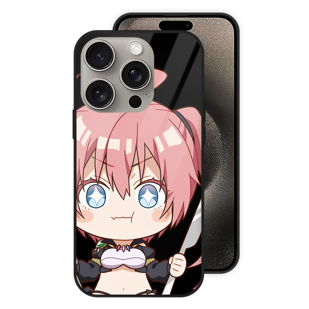 （画像用） 転スラ Regarding Reincarnated to Slime 【iPhone15Pro対応】スマホケース 耐衝撃＆黄変防止 背面ガラス