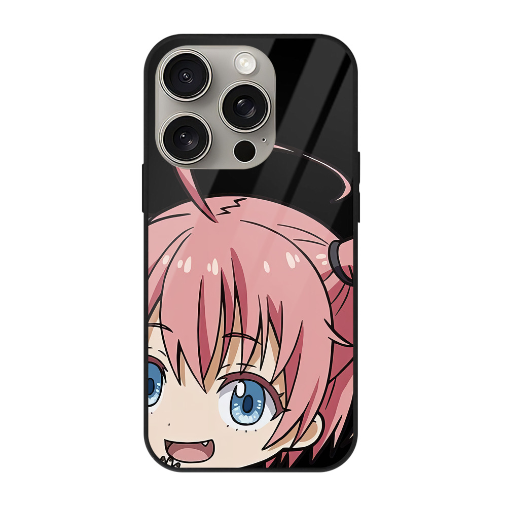 （画像用） 転スラ Regarding Reincarnated to Slime 【iPhone15Pro対応】スマホケース 耐衝撃＆黄変防止 背面ガラス